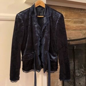 Dark blue vintage velvet jacket